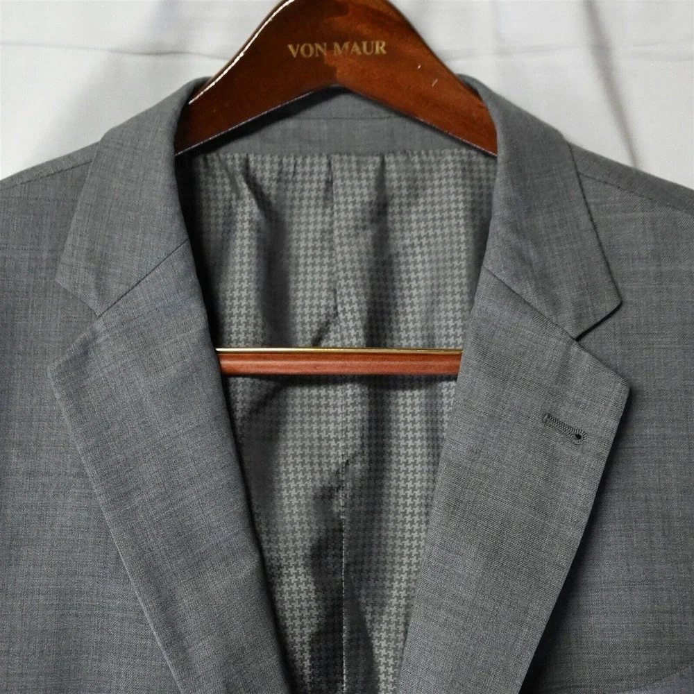 Joseph Abboud 44R Gray Freedom USA Made 2 Button‎ Blazer Jacket Sport Coat_5